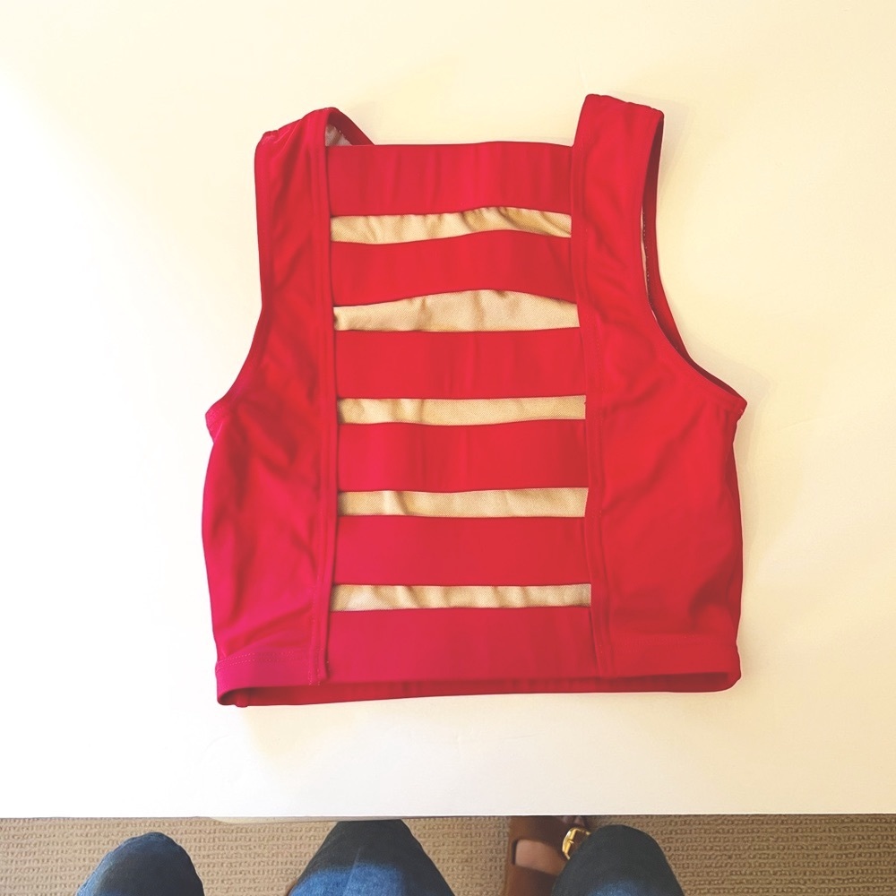 Balera XS Ladder Back Crop Top, Red